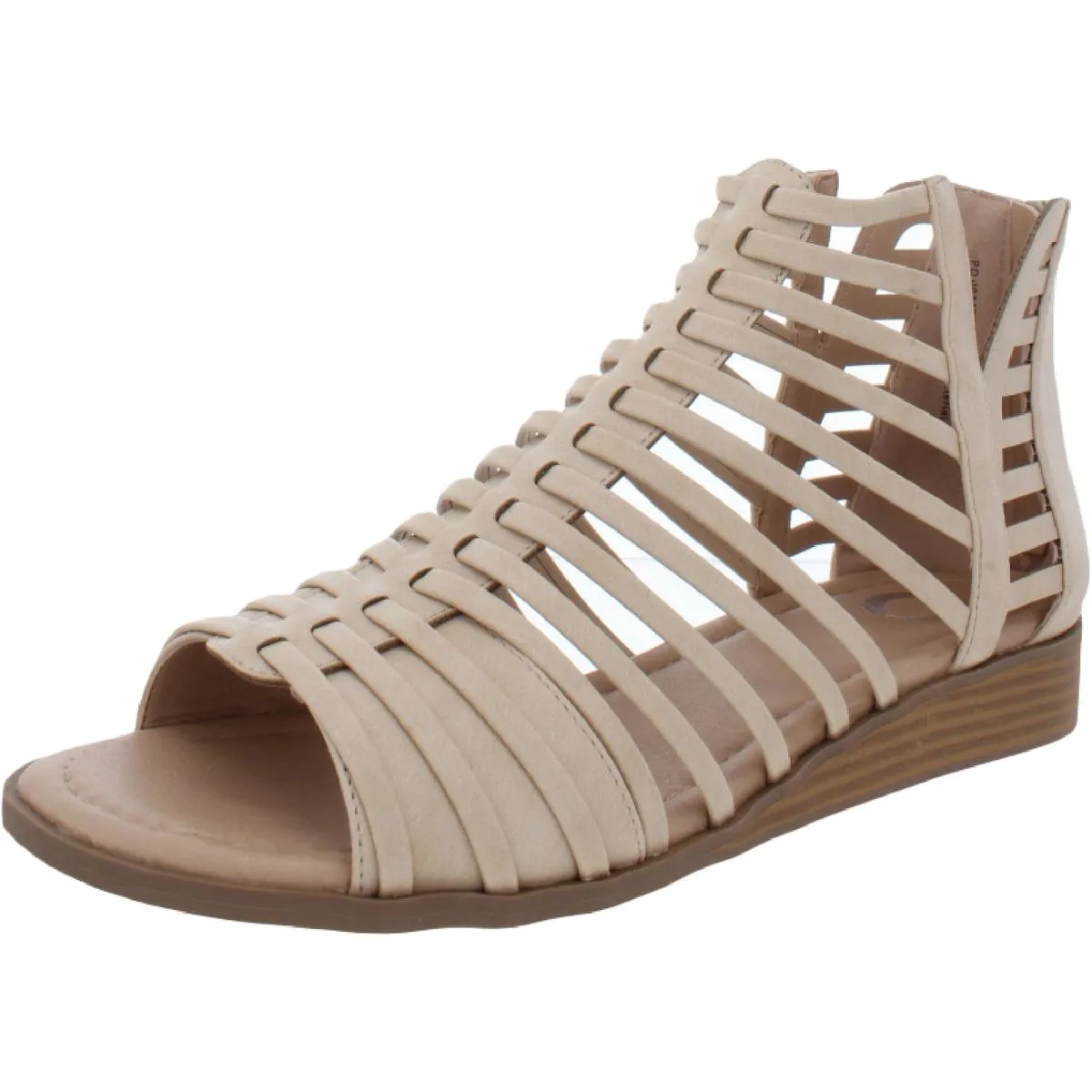 Journee Collection Womens Delilah Faux-Leather Zipper Gladiator Sandals