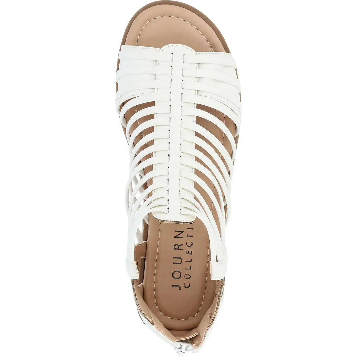 Journee Collection Womens Delilah Faux-Leather Zipper Gladiator Sandals