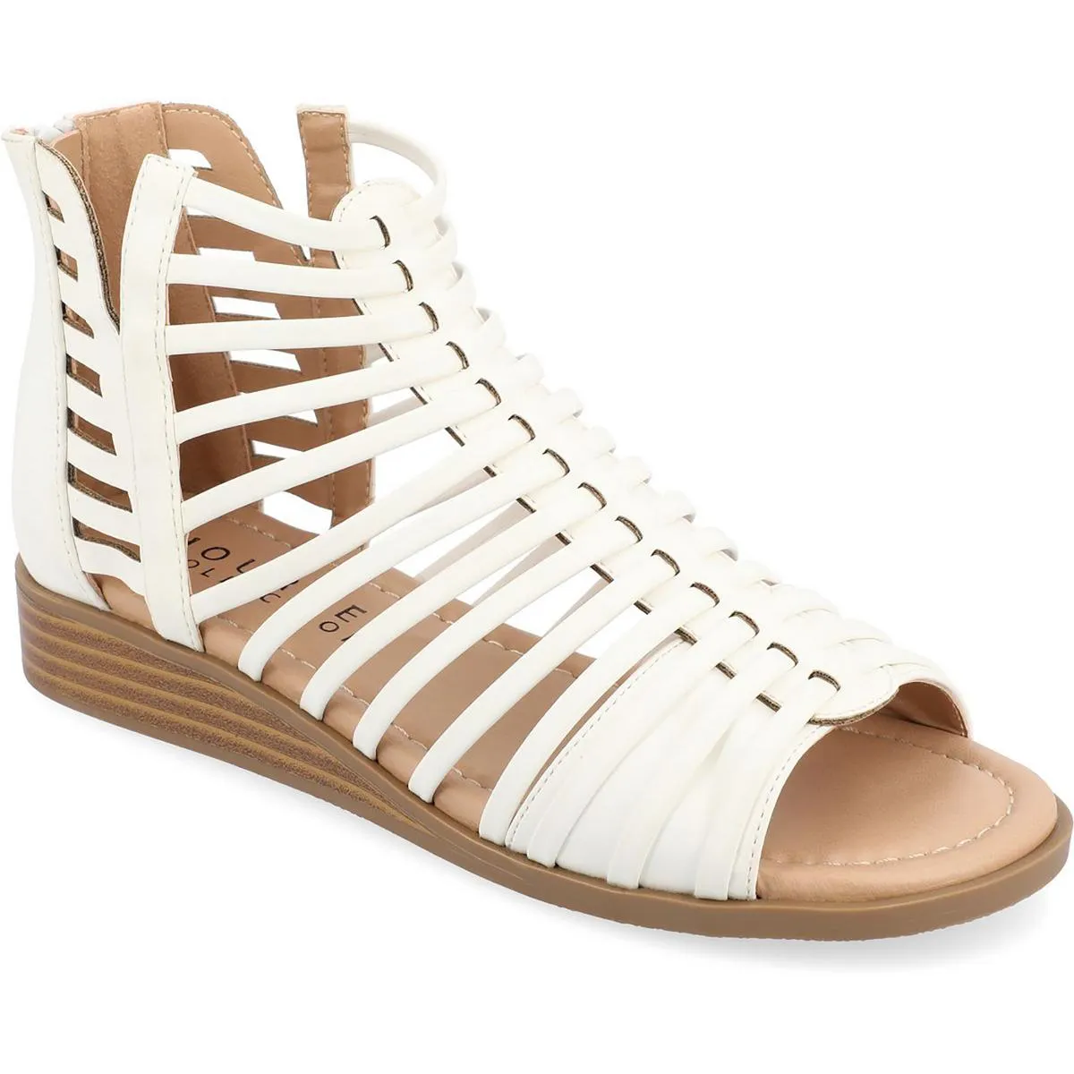 Journee Collection Womens Delilah Faux-Leather Zipper Gladiator Sandals