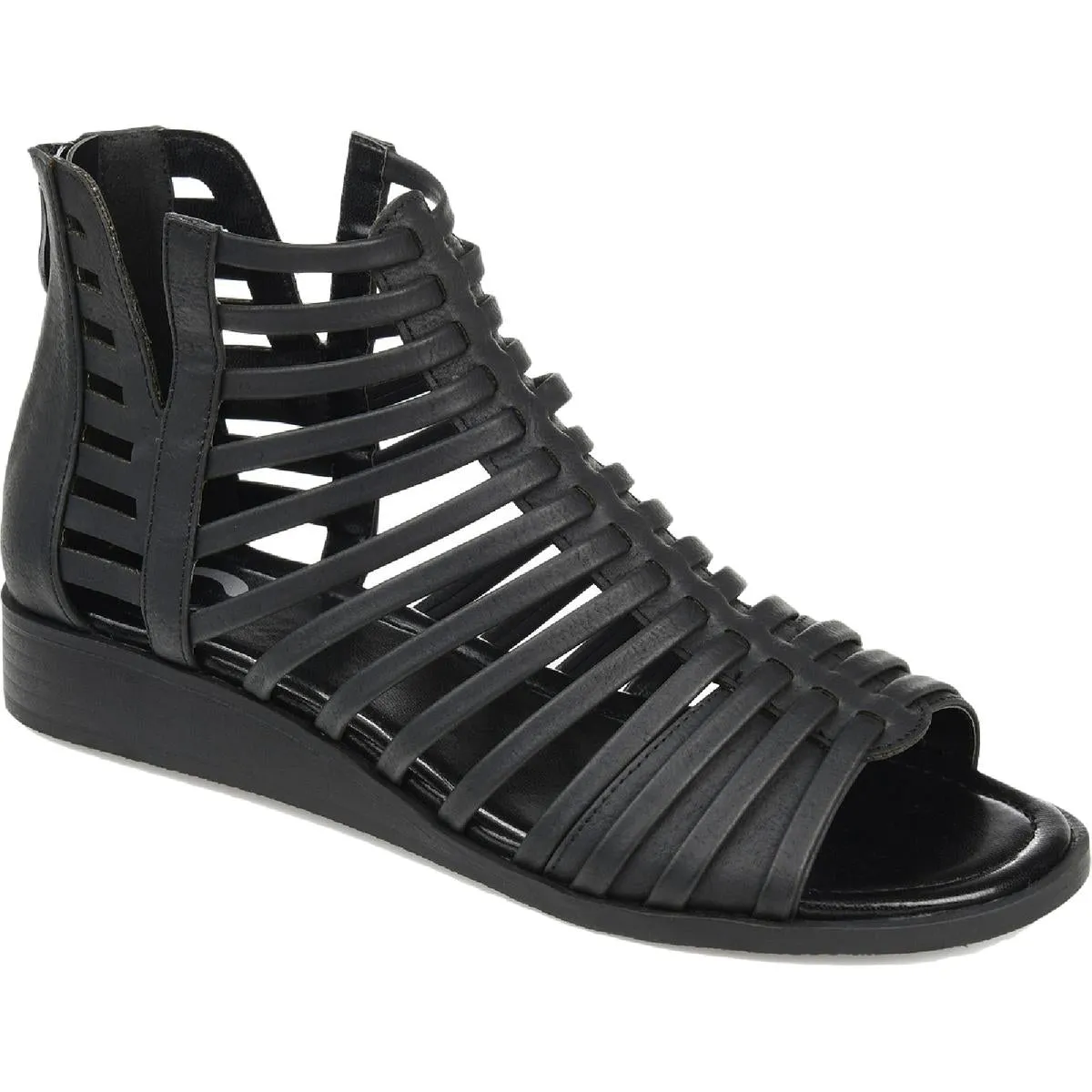 Journee Collection Womens Delilah Faux-Leather Zipper Gladiator Sandals