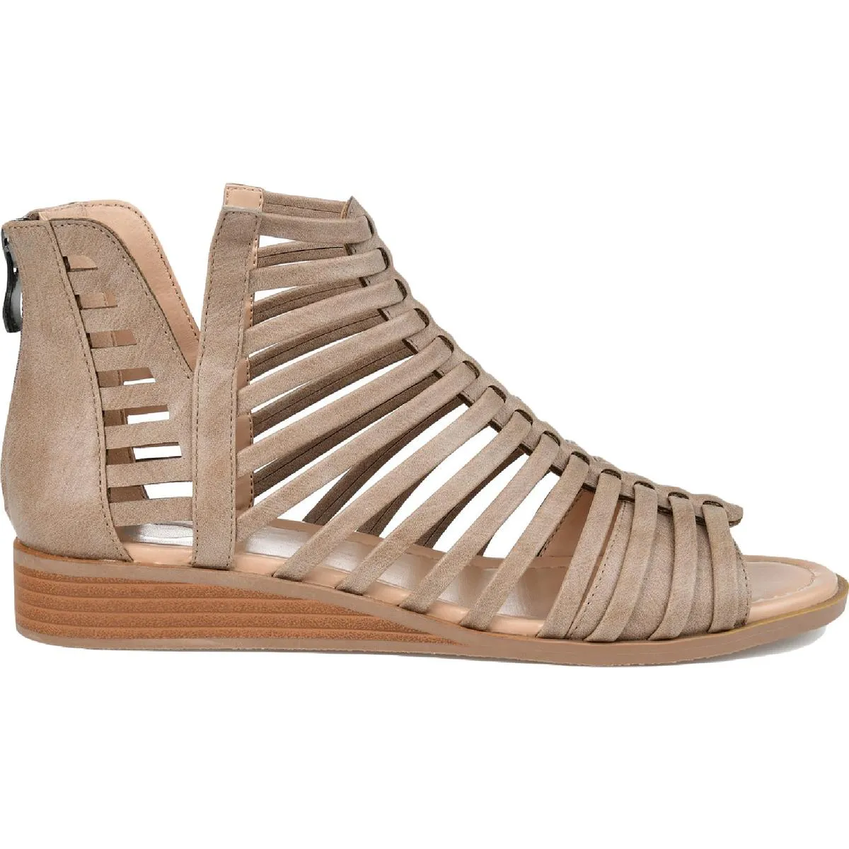Journee Collection Womens Delilah Faux-Leather Zipper Gladiator Sandals