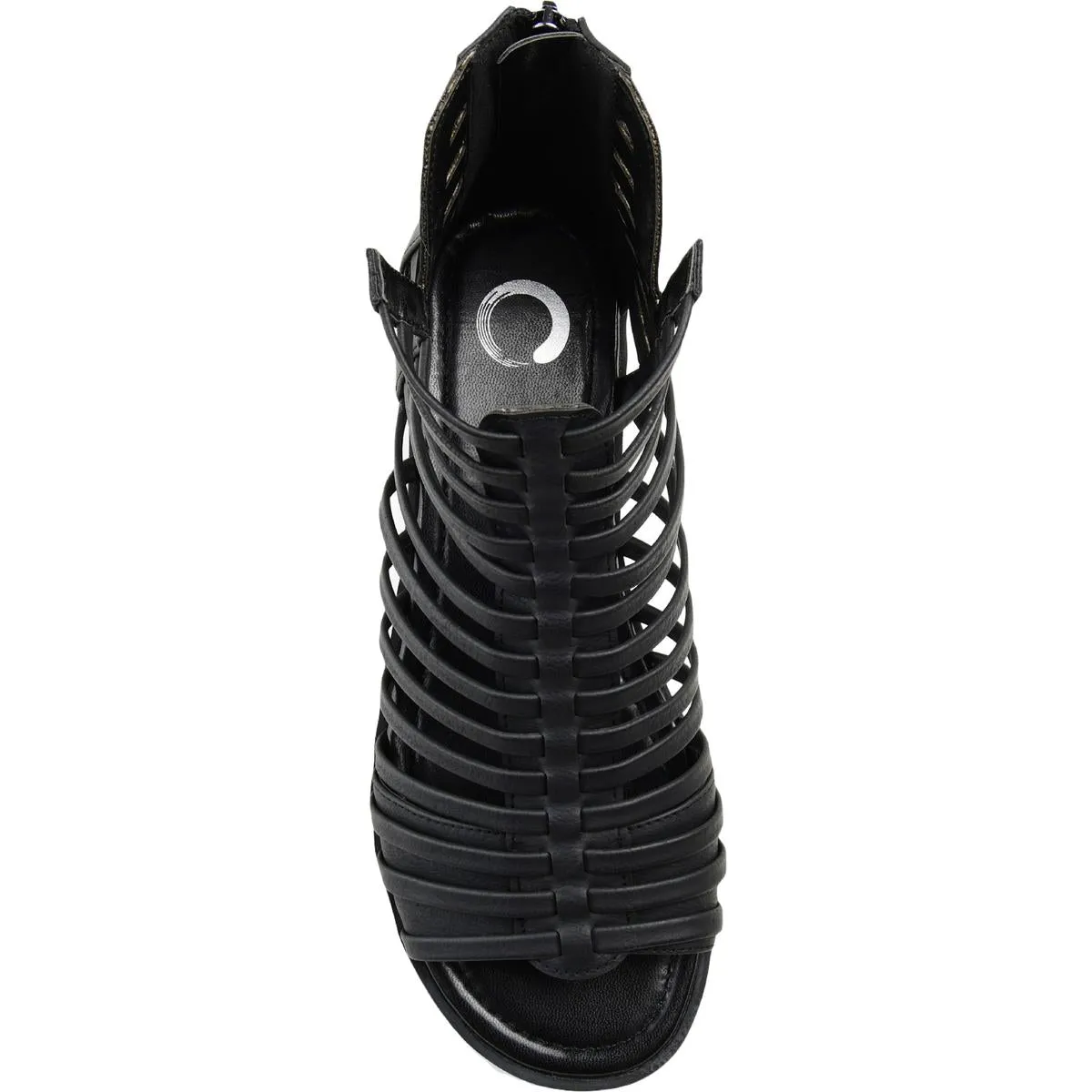 Journee Collection Womens Delilah Faux-Leather Zipper Gladiator Sandals