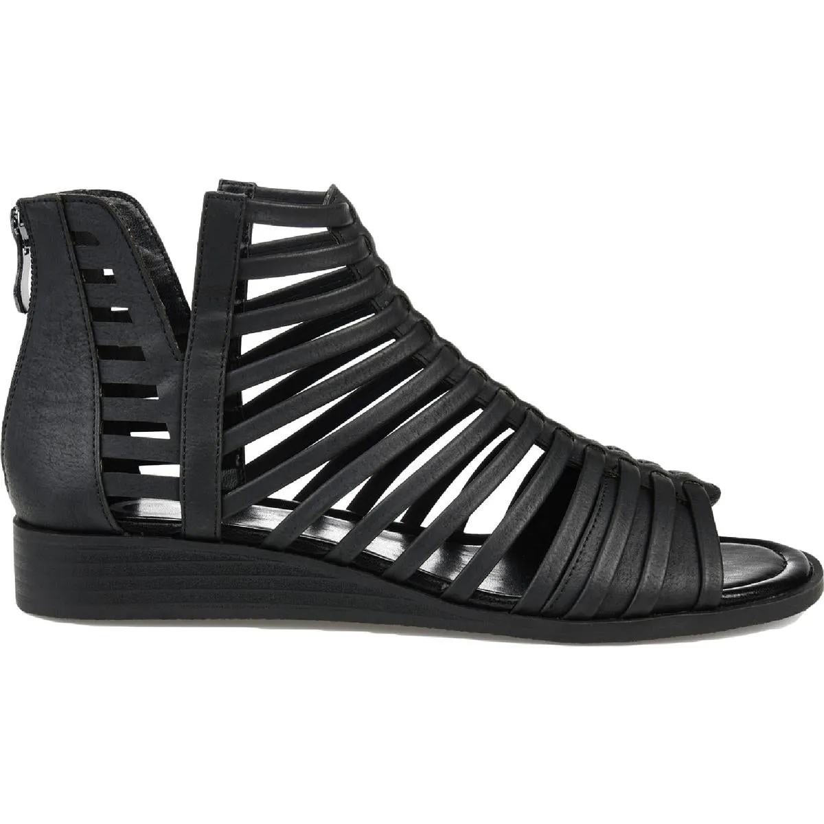 Journee Collection Womens Delilah Faux-Leather Zipper Gladiator Sandals