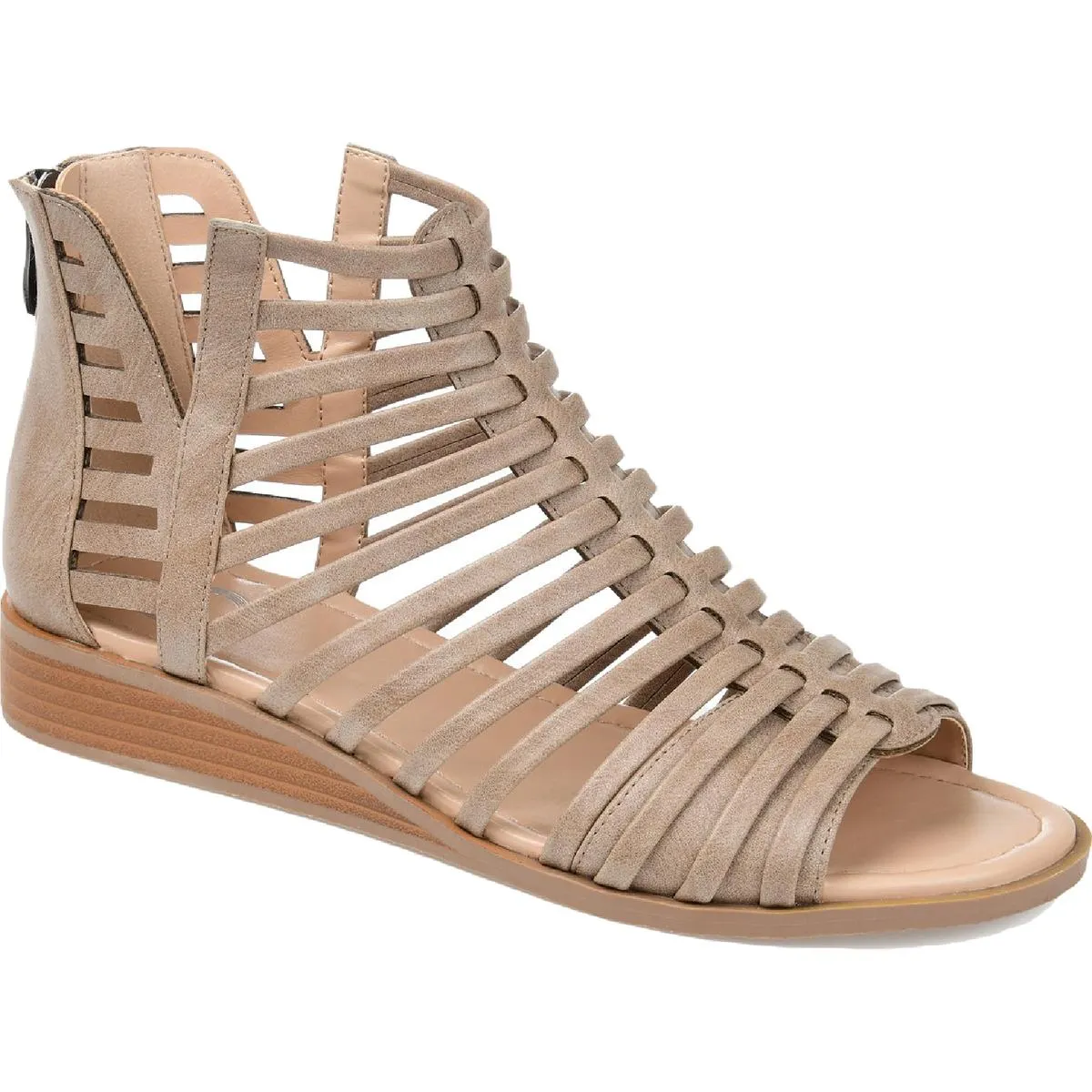 Journee Collection Womens Delilah Faux-Leather Zipper Gladiator Sandals
