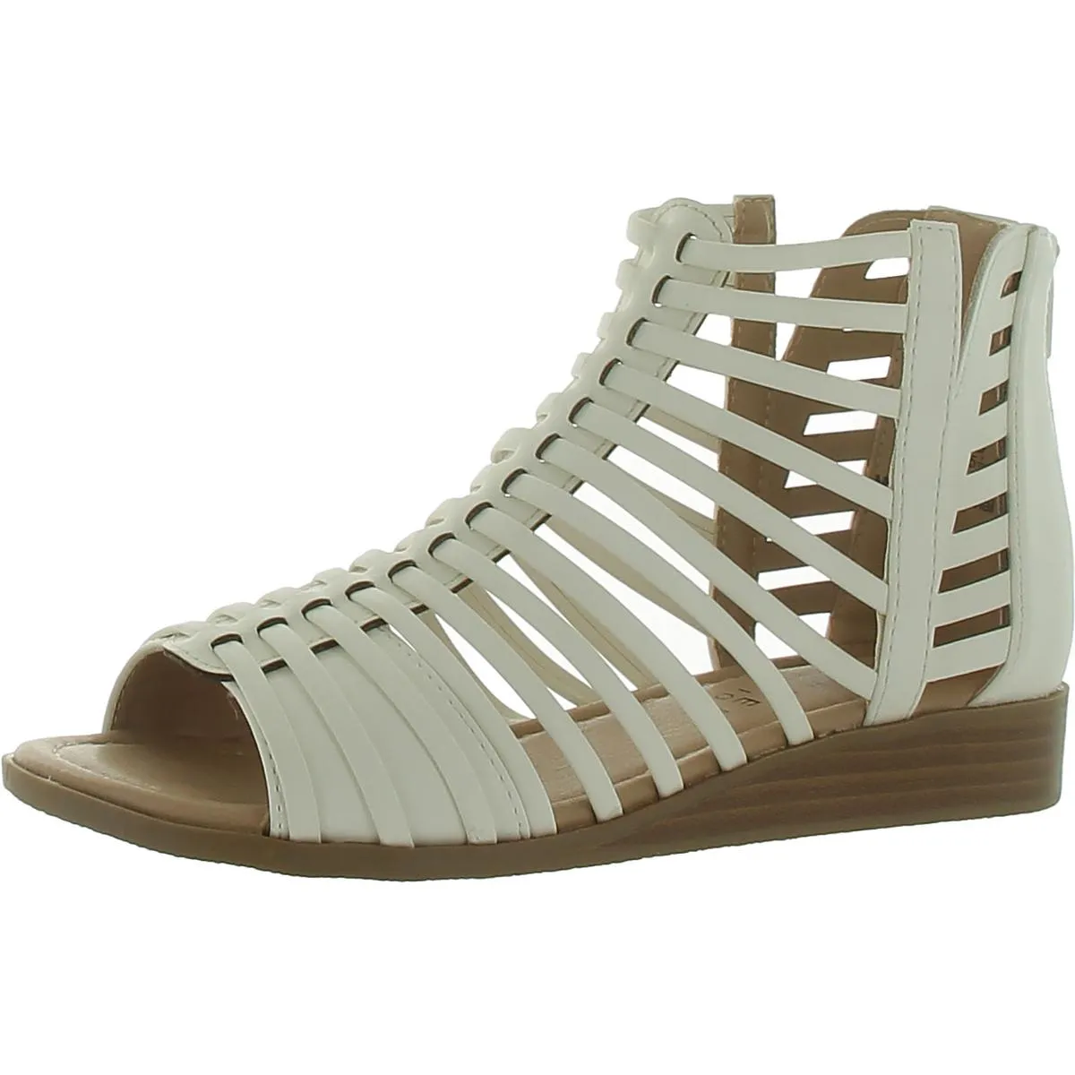 Journee Collection Womens Faux Leather Peep Toe Gladiator Sandals