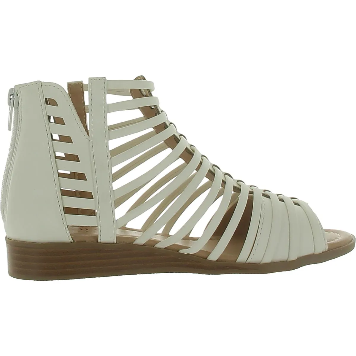 Journee Collection Womens Faux Leather Peep Toe Gladiator Sandals