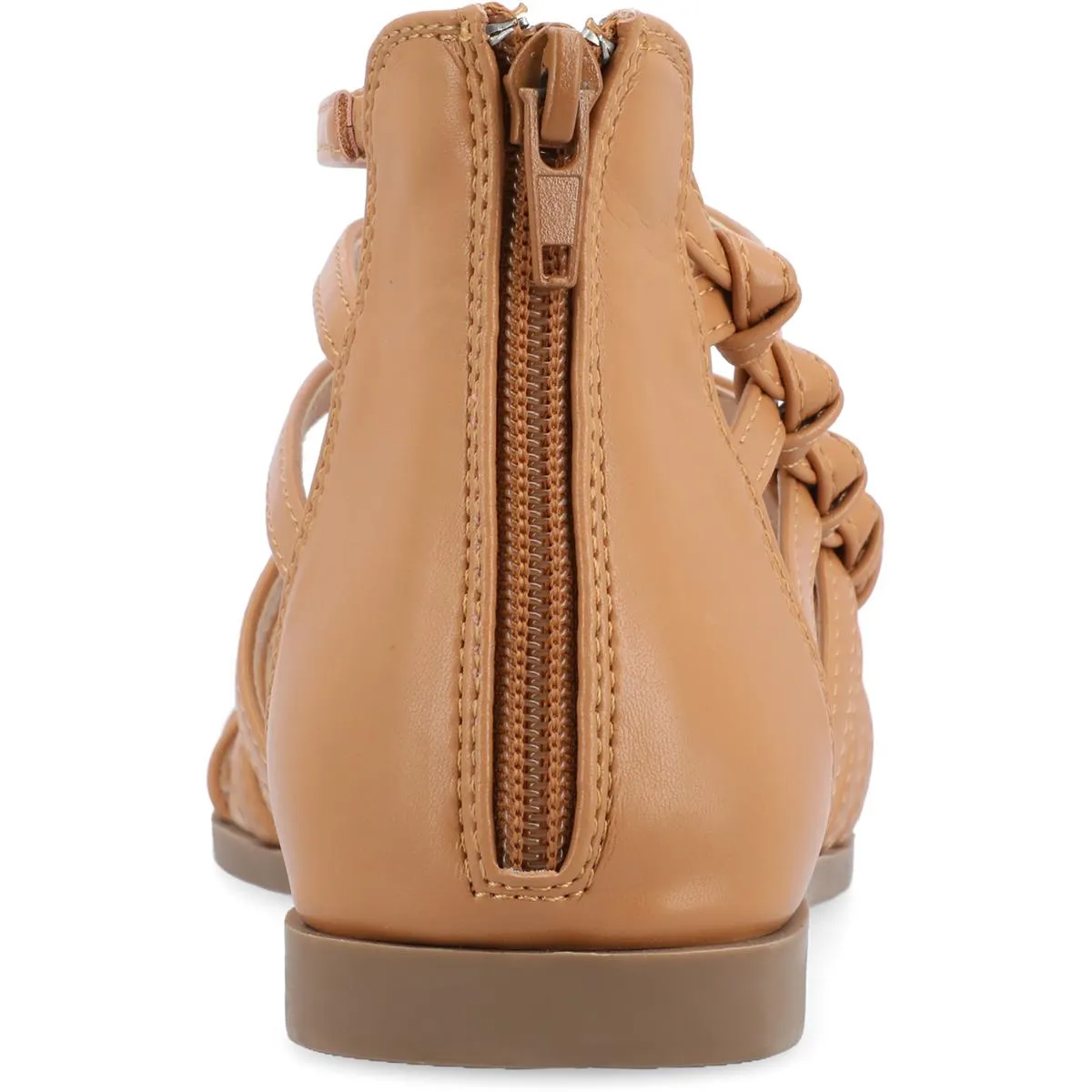 Journee Collection Womens Petrra Faux Leather Ankle Gladiator Sandals