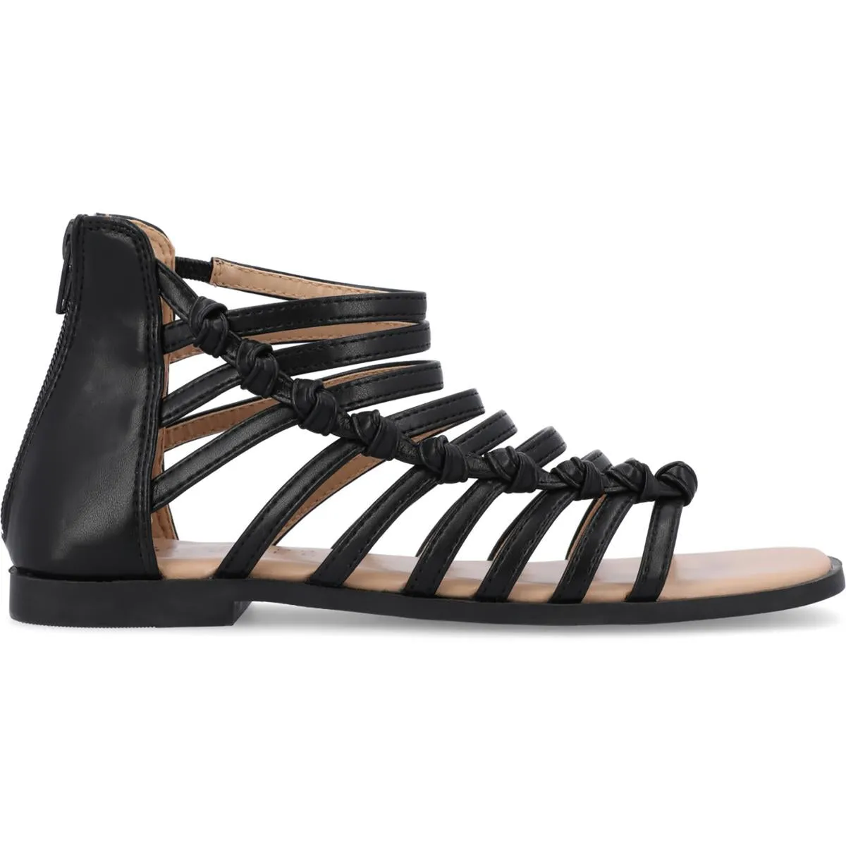 Journee Collection Womens Petrra Faux Leather Ankle Gladiator Sandals