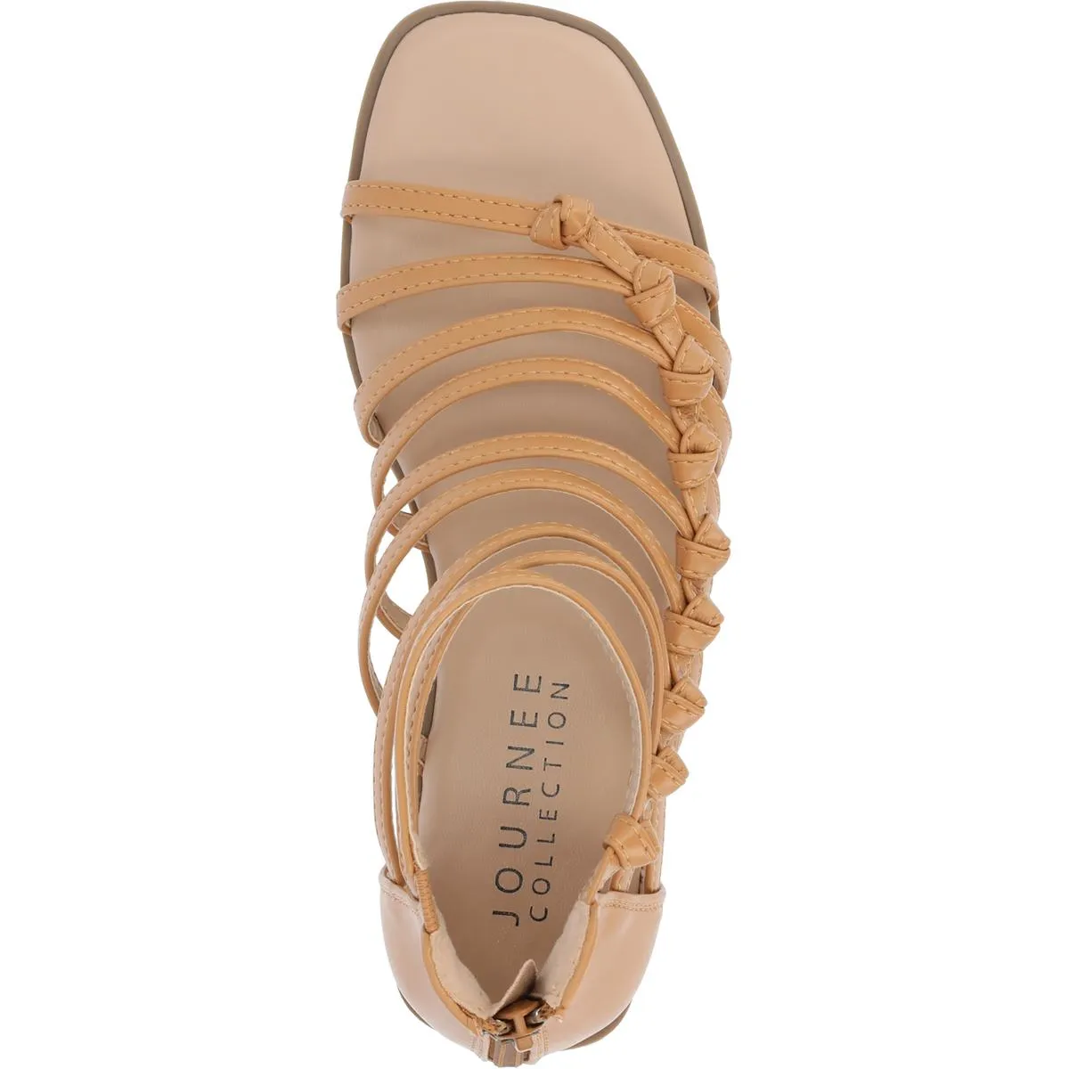 Journee Collection Womens Petrra Faux Leather Ankle Gladiator Sandals