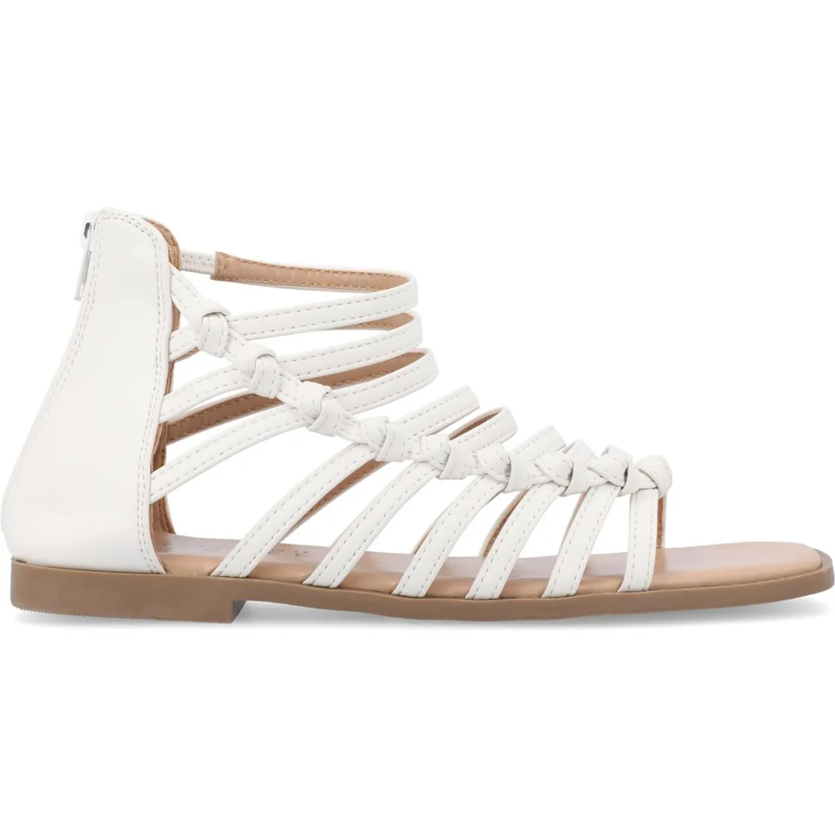 Journee Collection Womens Petrra Faux Leather Ankle Gladiator Sandals