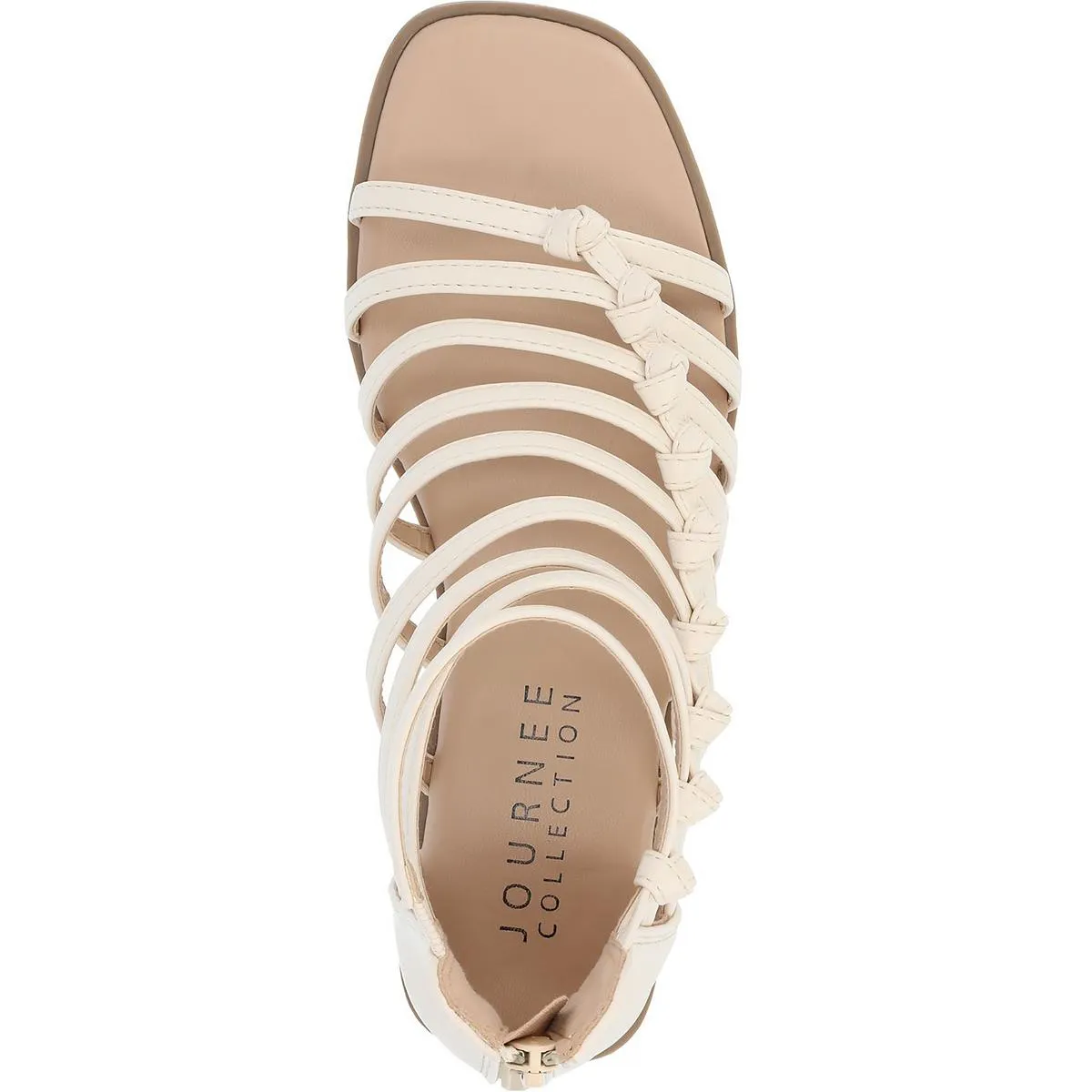 Journee Collection Womens Petrra Faux Leather Ankle Gladiator Sandals