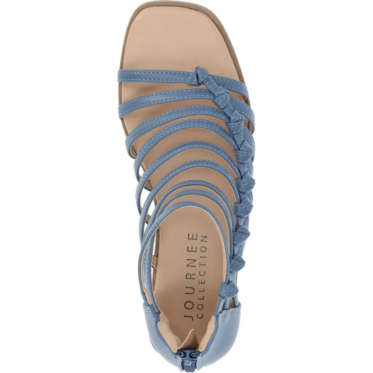 Journee Collection Womens Petrra Faux Leather Ankle Gladiator Sandals