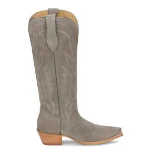 Liz Suede Embroidered Square Toe Cowboy Boots