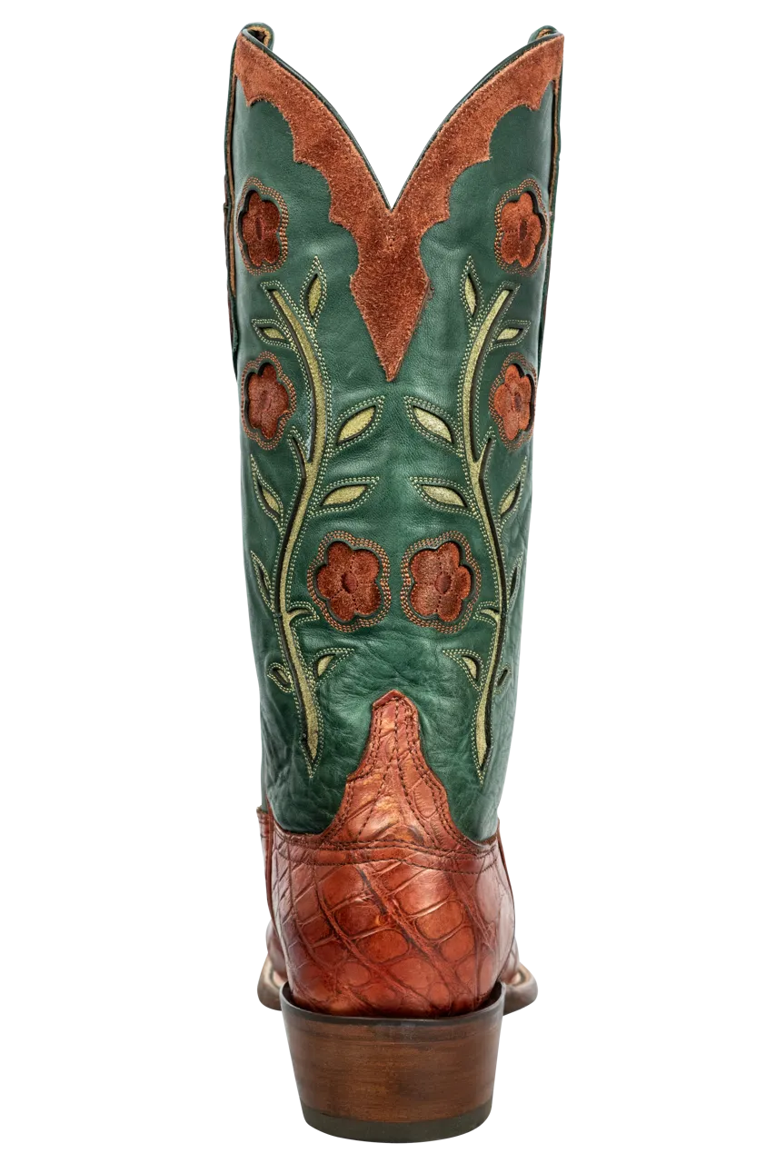 Lucchese Men's Cibolo Giant American Alligator Cowboy Boots - Antique Redwood