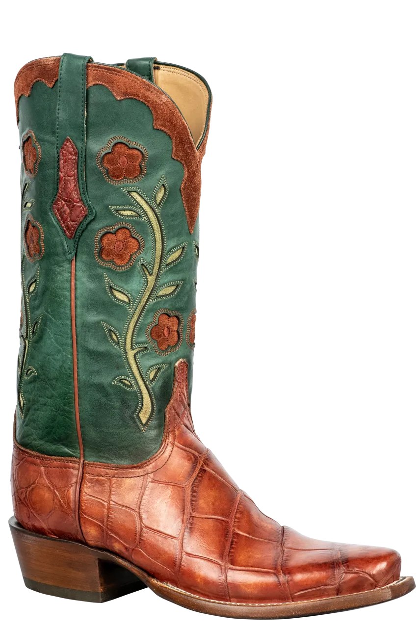 Lucchese Men's Cibolo Giant American Alligator Cowboy Boots - Antique Redwood