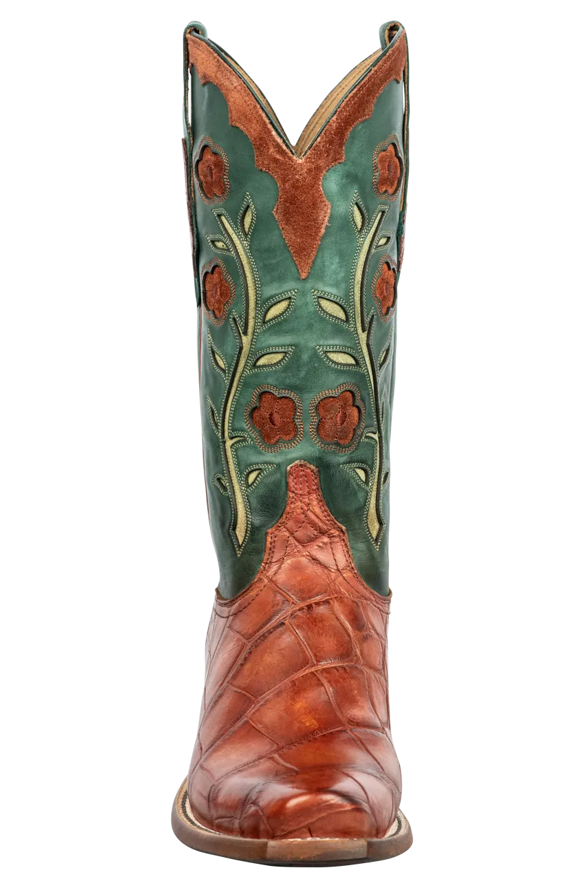 Lucchese Men's Cibolo Giant American Alligator Cowboy Boots - Antique Redwood