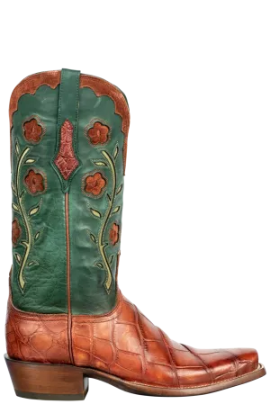 Lucchese Men's Cibolo Giant American Alligator Cowboy Boots - Antique Redwood