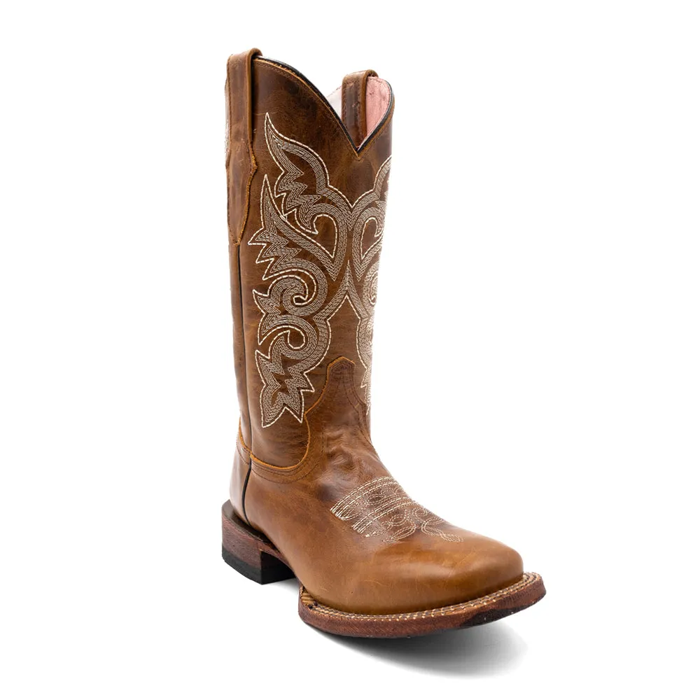 Mae Embroidered Square Toe Cowboy Boots