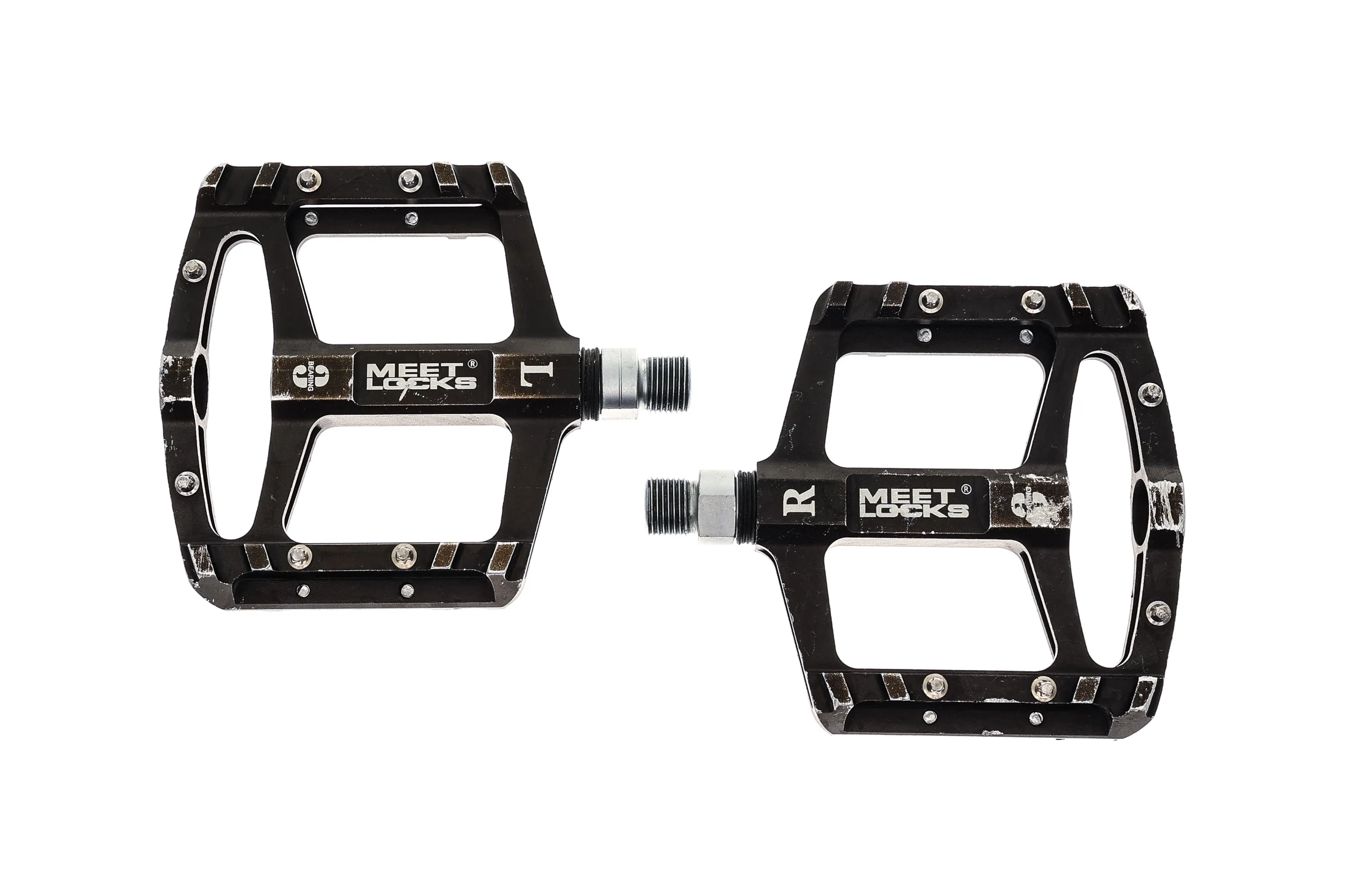 Meetlocks 3 Bearing Pedals Flats Black