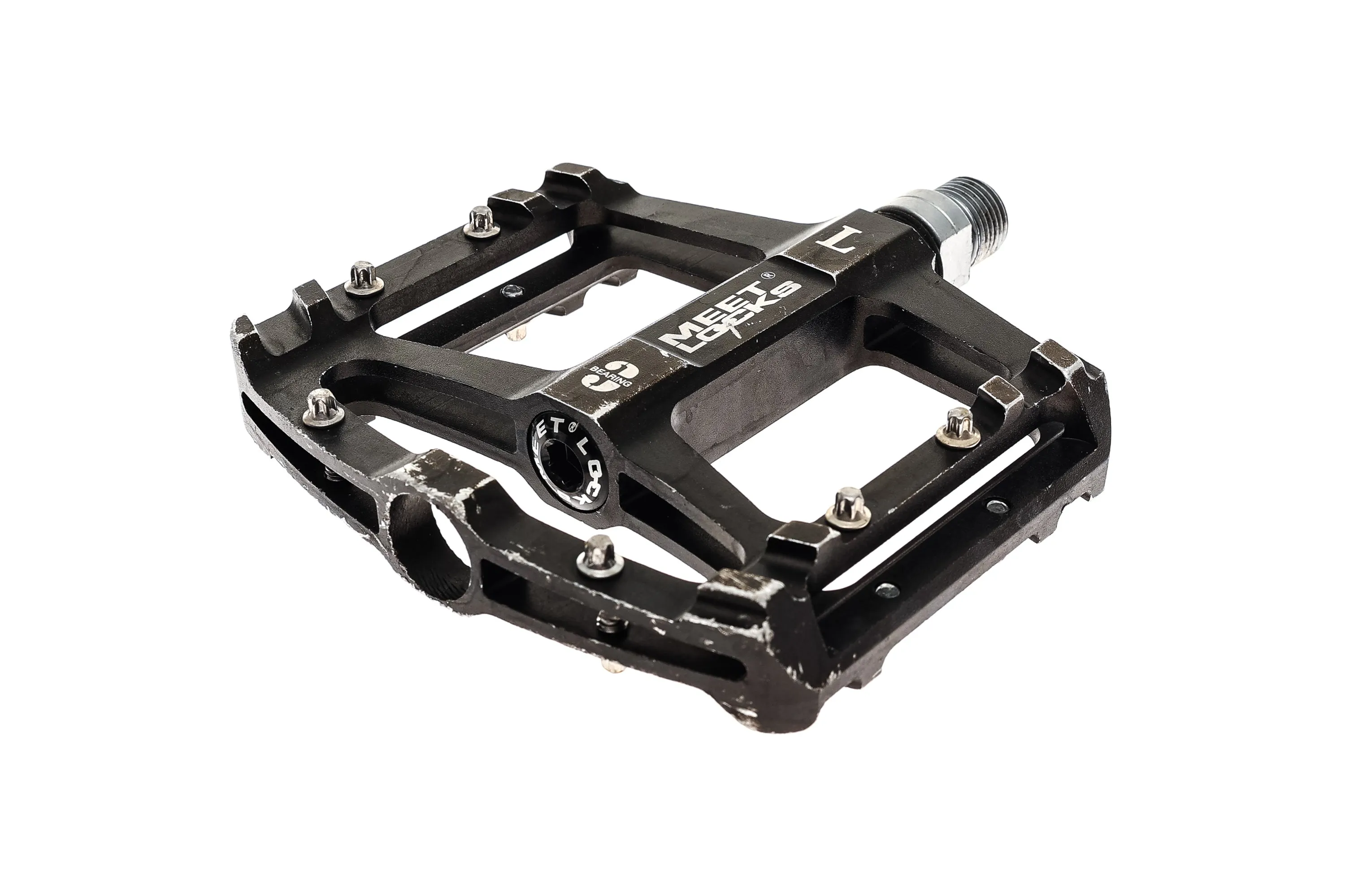 Meetlocks 3 Bearing Pedals Flats Black