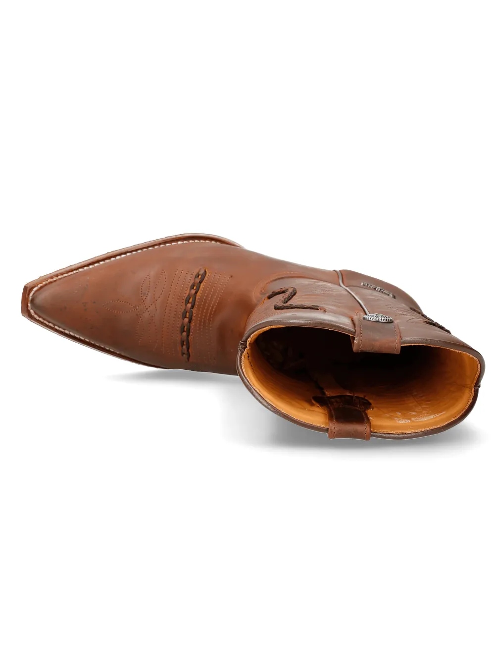 NEW ROCK Men's Western Zip-Up Brown Leather Boots