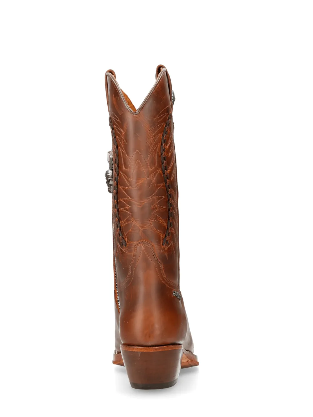 NEW ROCK Men's Western Zip-Up Brown Leather Boots
