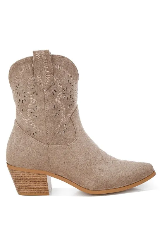 Nigel Cut Out Detail Cowboy Boots