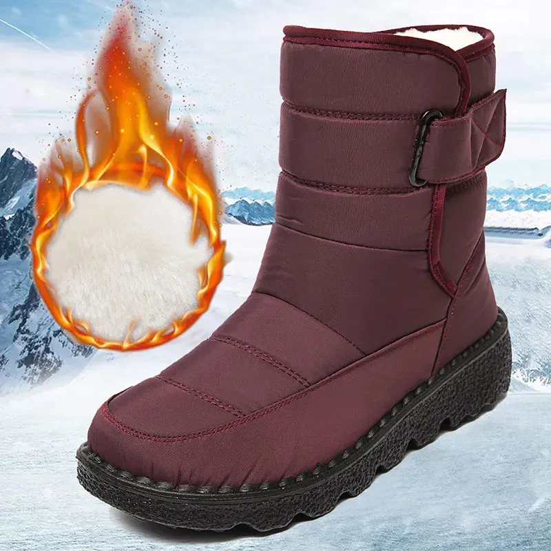 Non Slip Waterproof Snow Boots for Women 2023 Thick Plush Winter Ankle Boots Woman Platform Keep Warm Cotton Padded Shoes