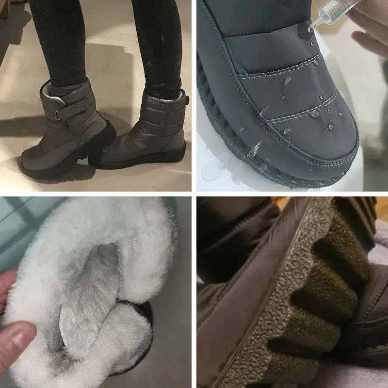 Non Slip Waterproof Snow Boots for Women 2023 Thick Plush Winter Ankle Boots Woman Platform Keep Warm Cotton Padded Shoes