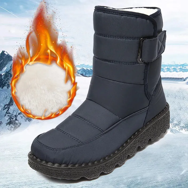 Non Slip Waterproof Snow Boots for Women 2023 Thick Plush Winter Ankle Boots Woman Platform Keep Warm Cotton Padded Shoes