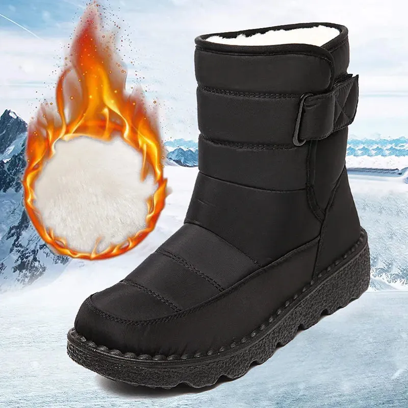 Non Slip Waterproof Snow Boots for Women 2023 Thick Plush Winter Ankle Boots Woman Platform Keep Warm Cotton Padded Shoes