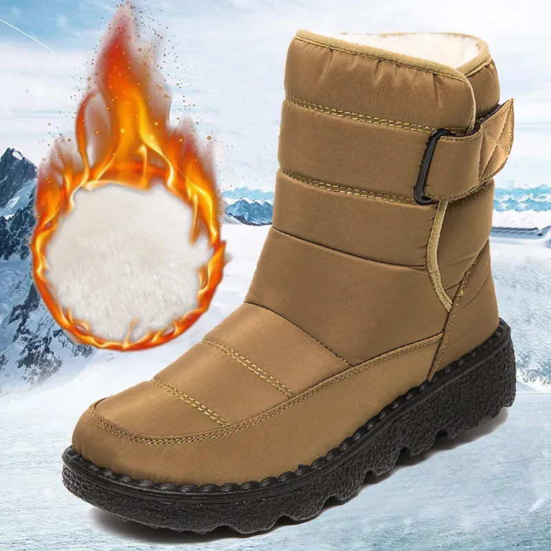 Non Slip Waterproof Snow Boots for Women 2023 Thick Plush Winter Ankle Boots Woman Platform Keep Warm Cotton Padded Shoes
