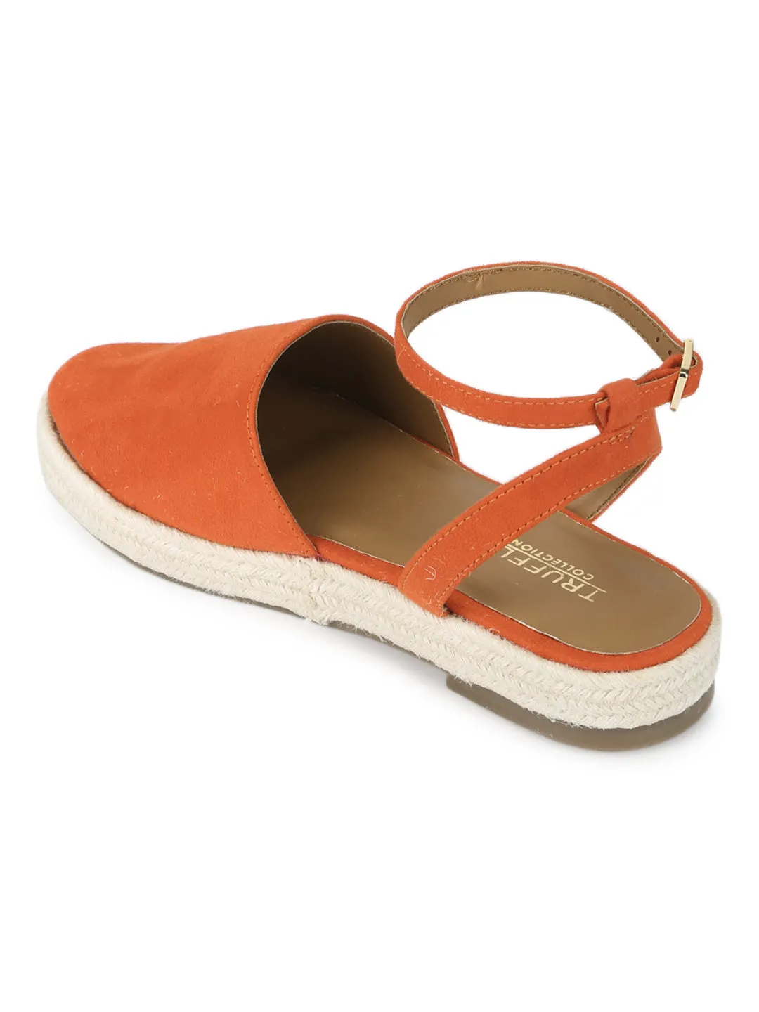 Orange Micro Flat Espadrille Sandals