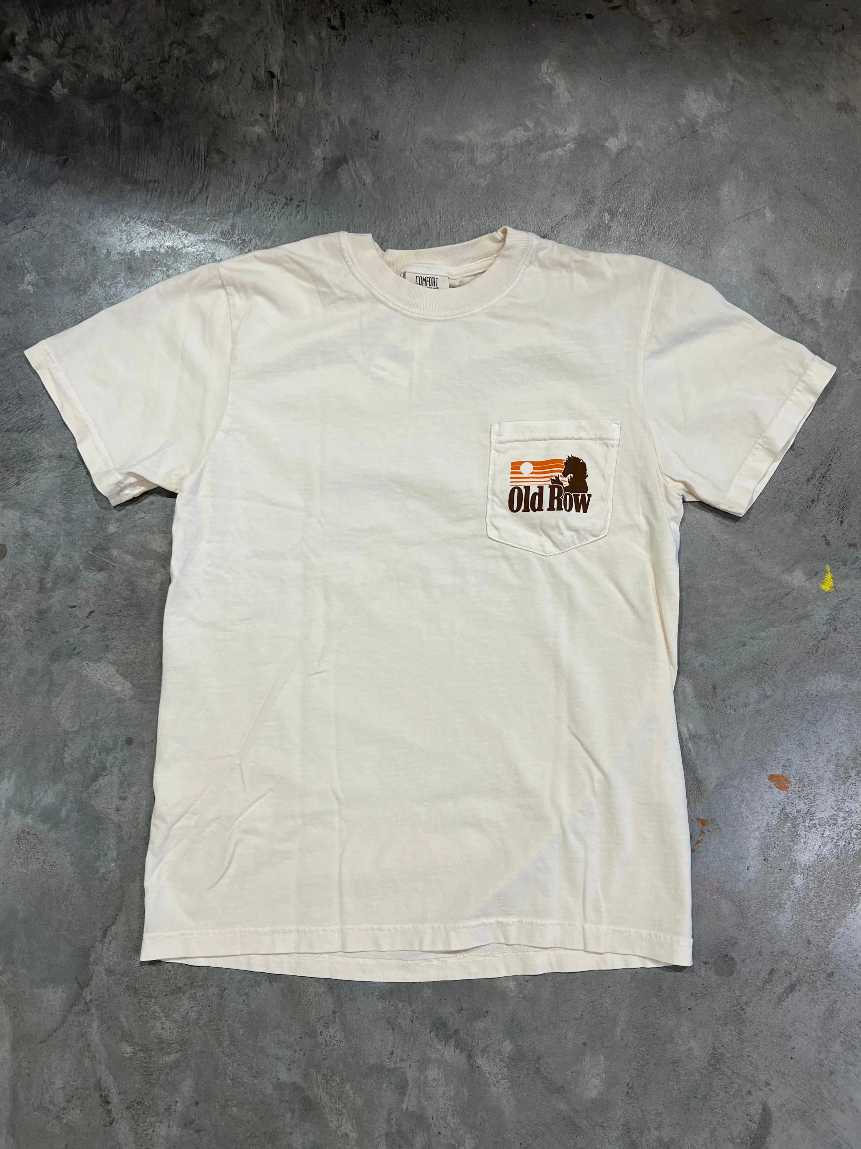 Outdoors Cowboy Banquet SS Pocket Tee - Ivory