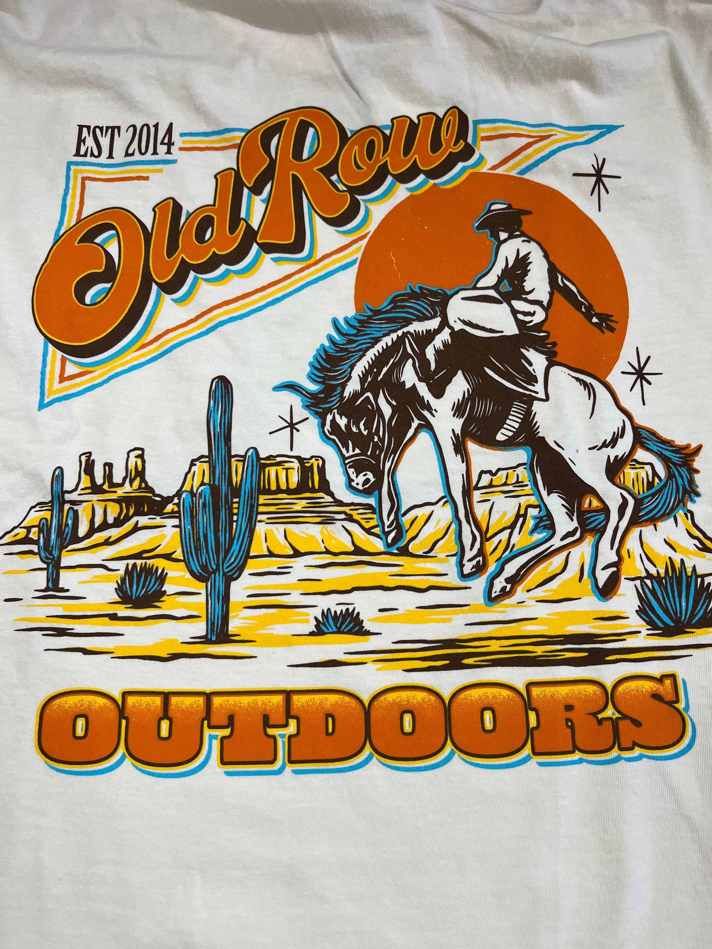 Outdoors Cowboy Banquet SS Pocket Tee - Ivory