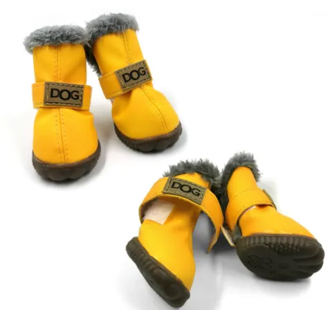 PU Leather Suede Dog Snow Boots