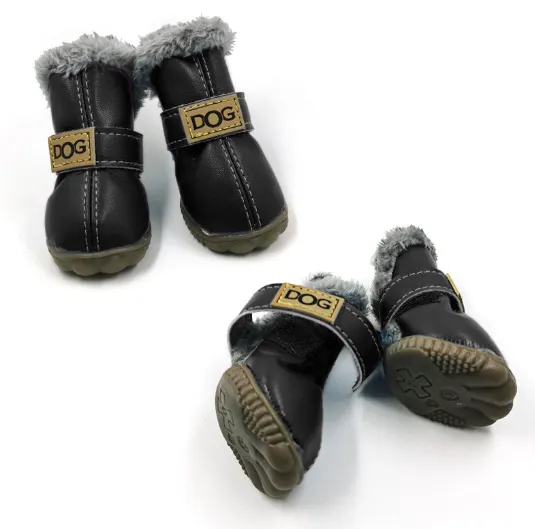 PU Leather Suede Dog Snow Boots
