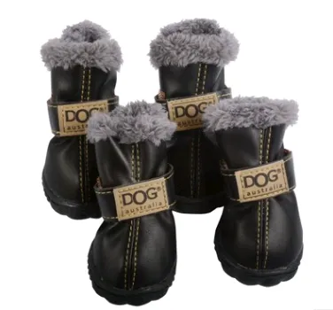 PU Leather Suede Dog Snow Boots