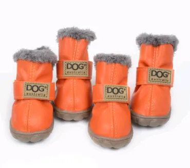 PU Leather Suede Dog Snow Boots