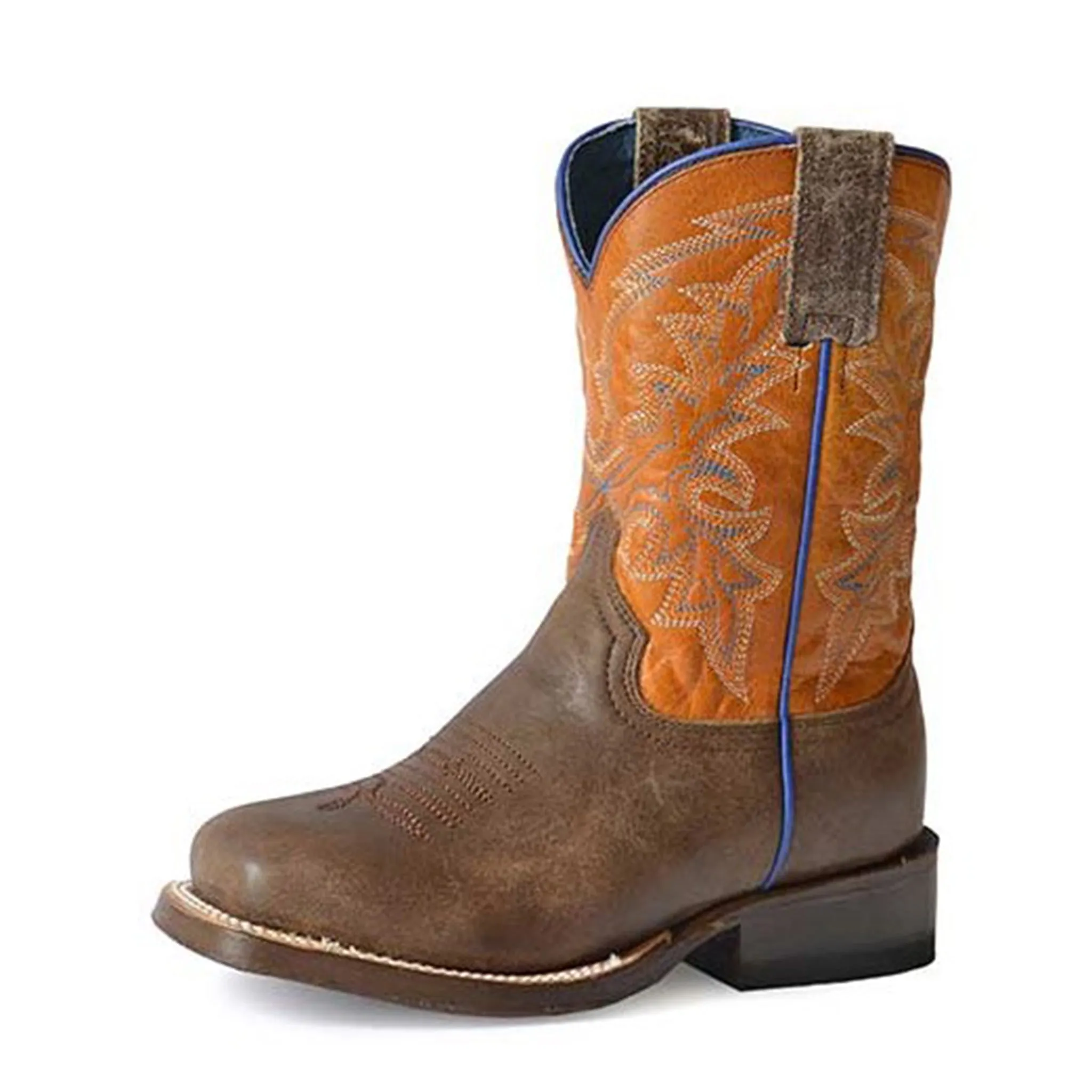 Roper Kid's Vintage Brown & Tan Western Boots