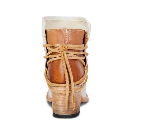 Round Toe Low Heel Ankle Boots