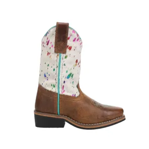 Rumi Cow Metallic Square Toe Cowboy Boots (Little Kid-Big Kid)