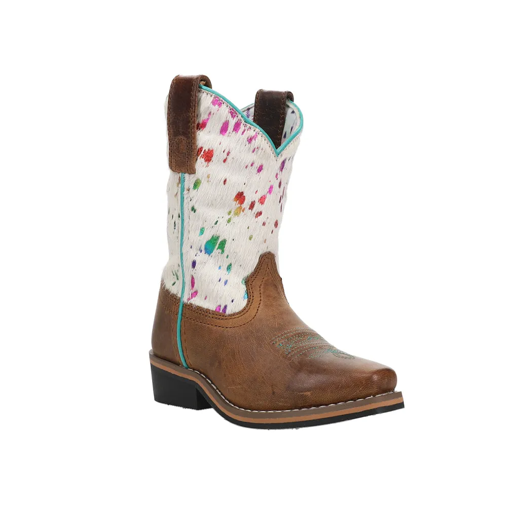 Rumi Cow Metallic Square Toe Cowboy Boots (Little Kid-Big Kid)