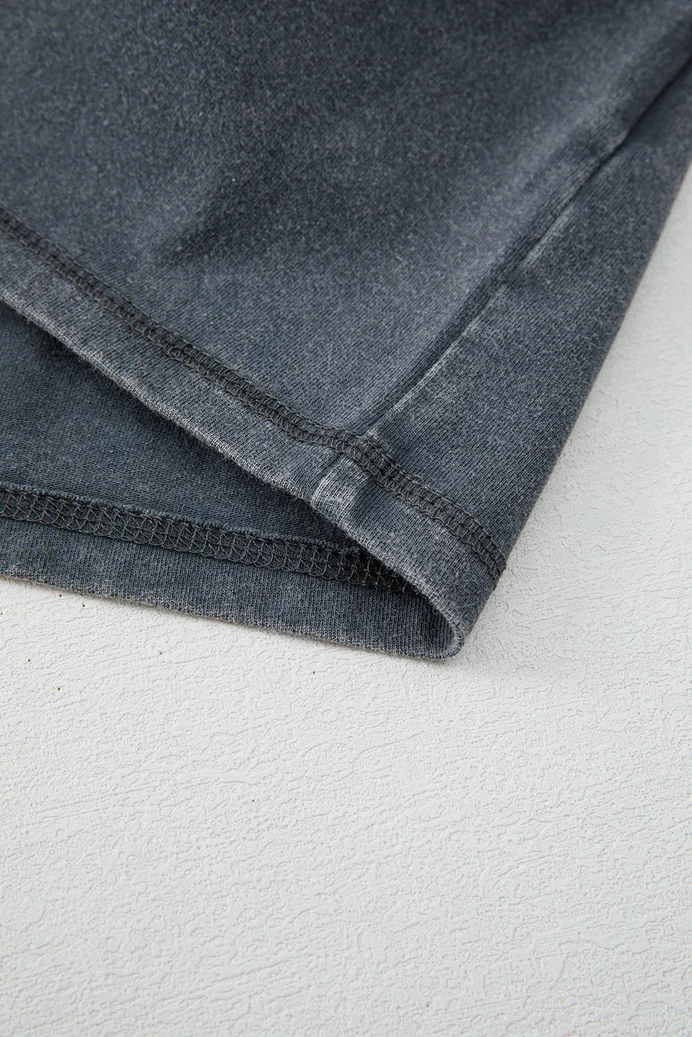 Slate Gray Western Cowboy Boots & Roses Drop Shoulder Cotton Tee