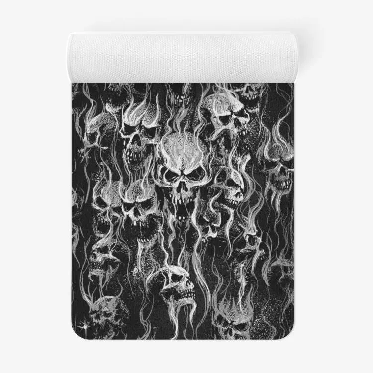 Smoke Skull Black And White Microfiber Chevron Non-Slip Soft Mat Bath Rug Doormat