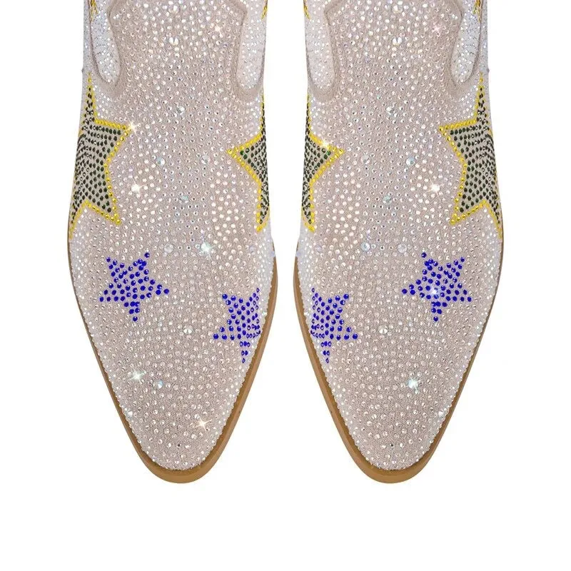 Star Girl Rhinestone Cowgirl Bridal Boots