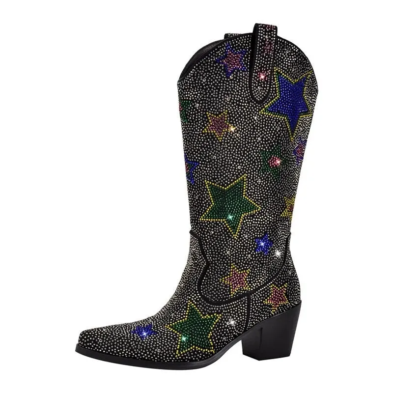 Star Girl Rhinestone Cowgirl Bridal Boots