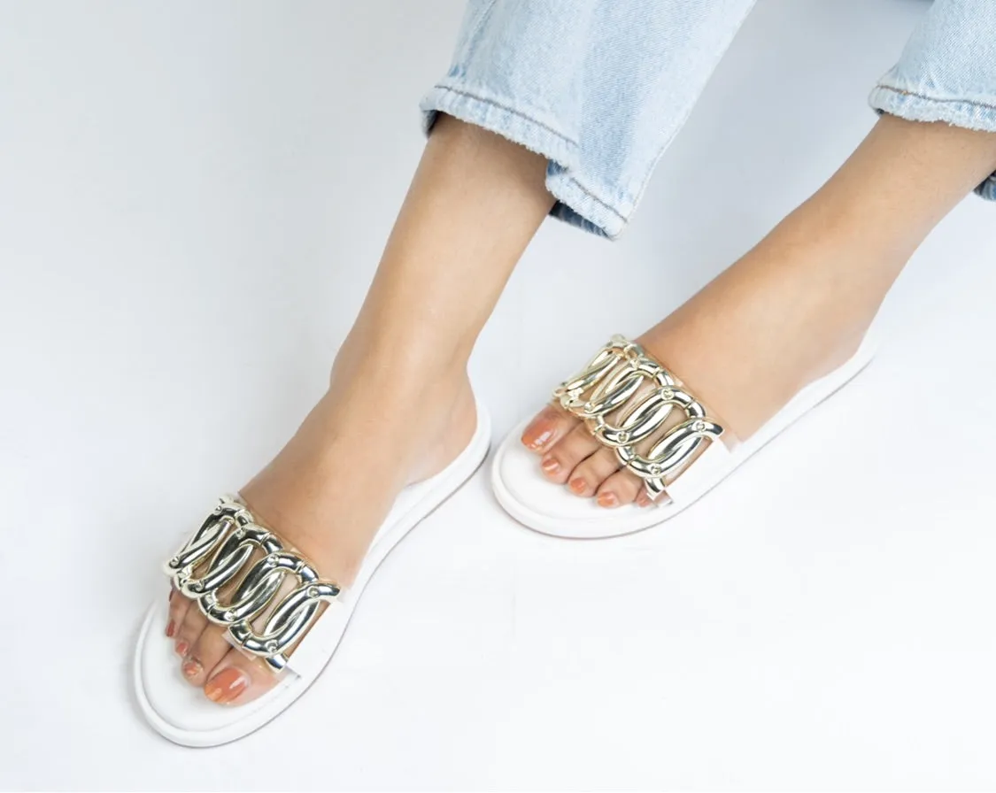 Stella White Clipped sliders