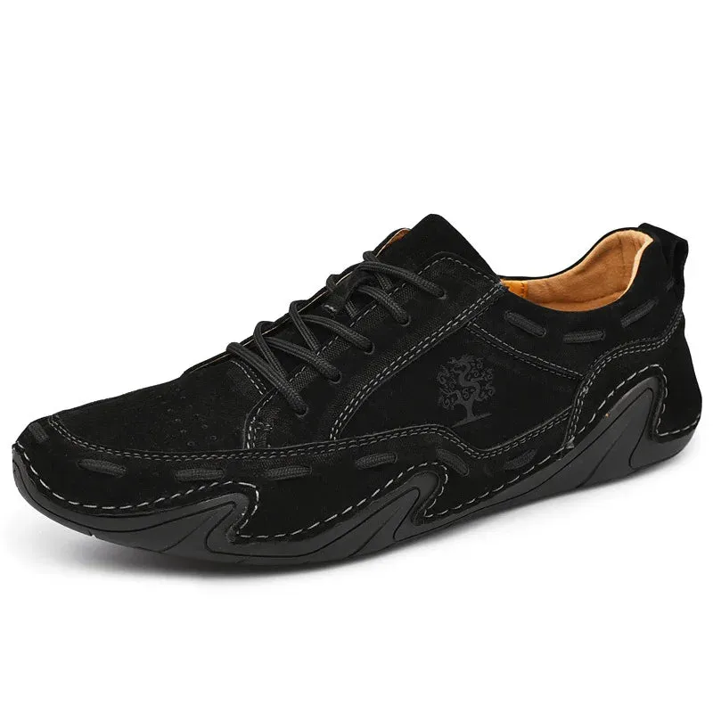 Stylish Leather Ankle Boots for Men: Trendy and Comfortable Winter Footwear with Anti-slip Soles