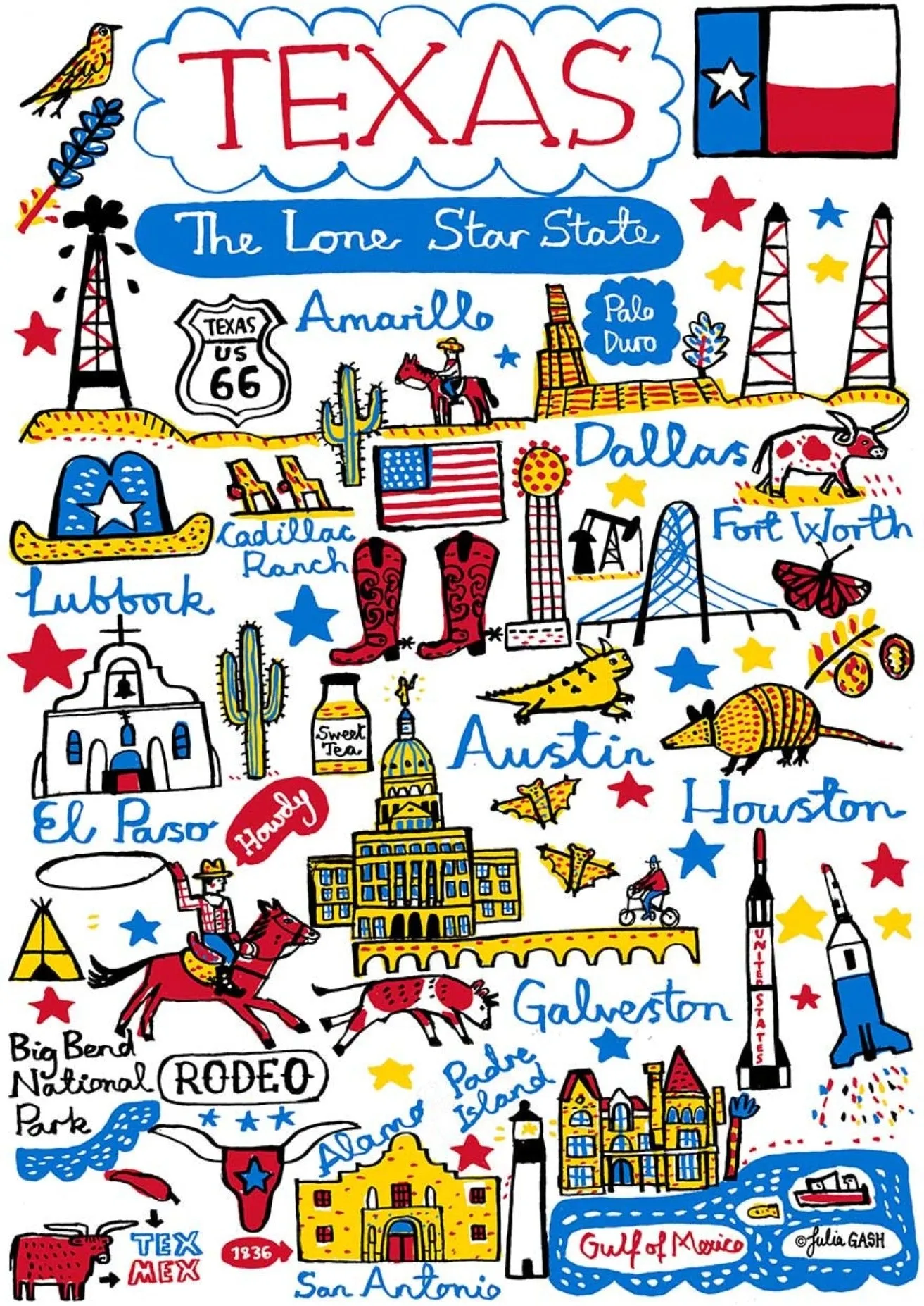 Texas Art Print